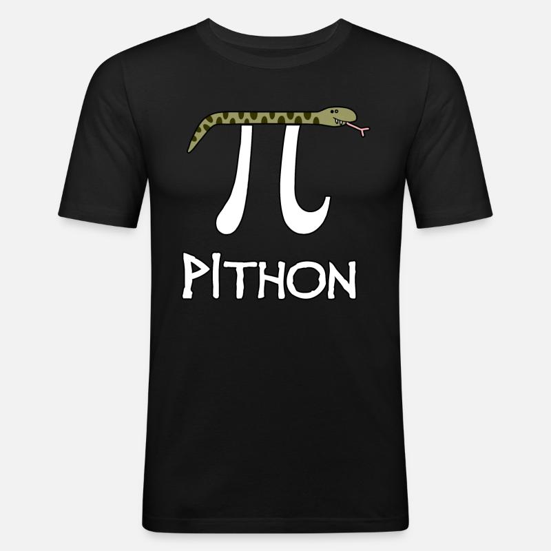 Pithon - Männer Slim Fit T-Shirt - Schwarz