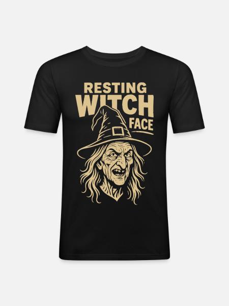 Resting Witch Face Halloween Costume Fun - Men's Slim Fit T-Shirt - black