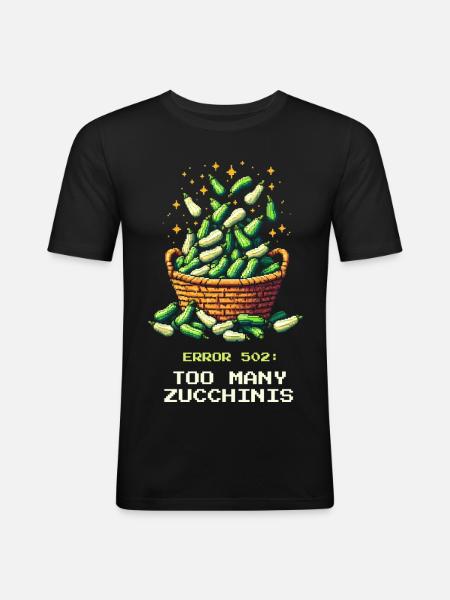 Too many zucchini | Harvest & Canning - Men's Slim Fit T-Shirt - black