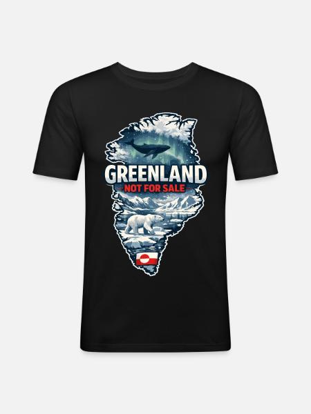 Grønland, Danmark, USA, isdyr, hvalbjørn, sjov - Herre Slim Fit T-Shirt - sort