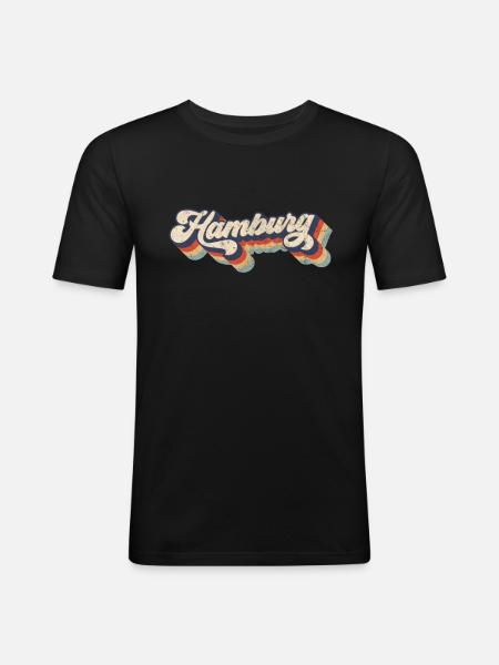 Hamburg retro gift - Men's Slim Fit T-Shirt - black