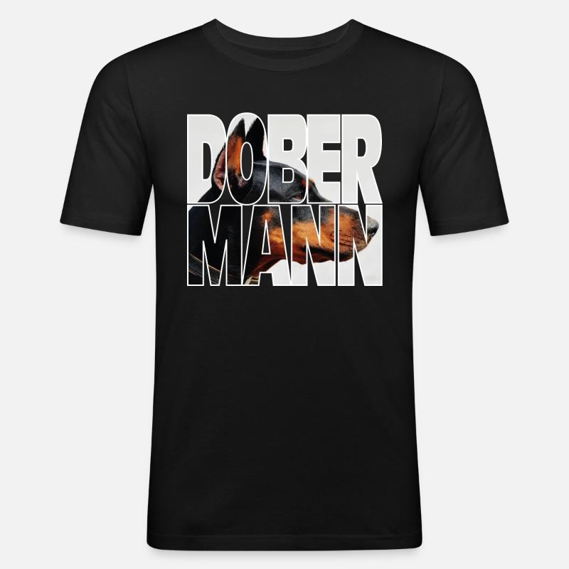 Dobermann - Männer Slim Fit T-Shirt - Schwarz