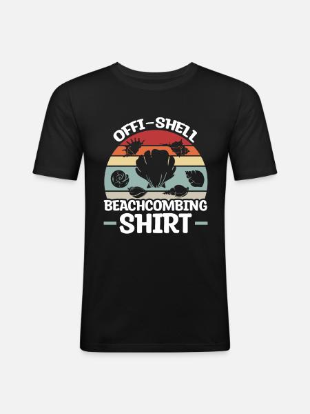 Beachcombing Shell Collecting - Men's Slim Fit T-Shirt - black