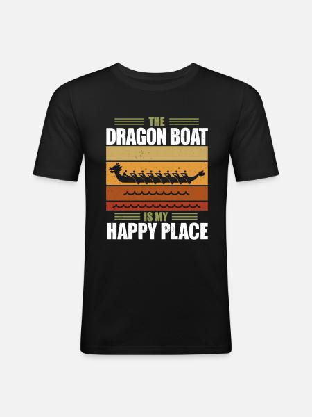 Drachenboot Paddeln Dragonboat - Männer Slim Fit T-Shirt - Schwarz