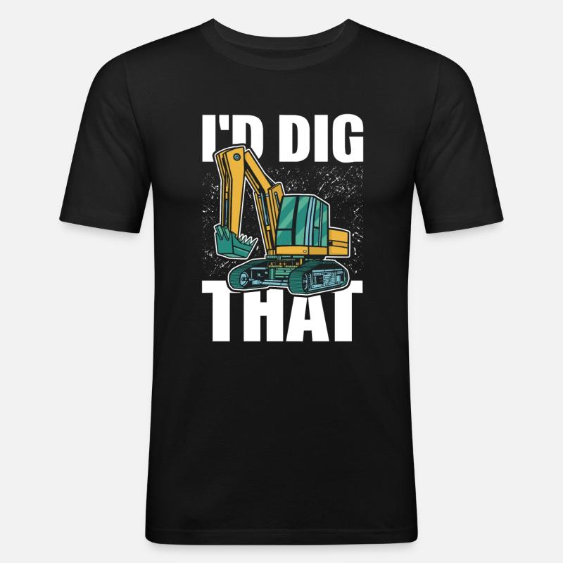 Baggern Baggerfahrer Bagger Baggerführer - Männer Slim Fit T-Shirt - Schwarz