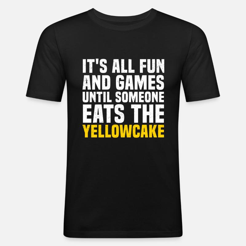 Yellowcake Atomenergie Nuklear Atomkraft - Männer Slim Fit T-Shirt - Schwarz