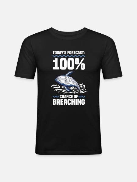 Wale beobachten Blauwal Meeressäuger - Männer Slim Fit T-Shirt - Schwarz