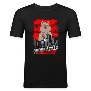 Quokka Quokkazilla marsupial kangaroo - Men's Slim Fit T-Shirt - black - Front - Nik (191cm)