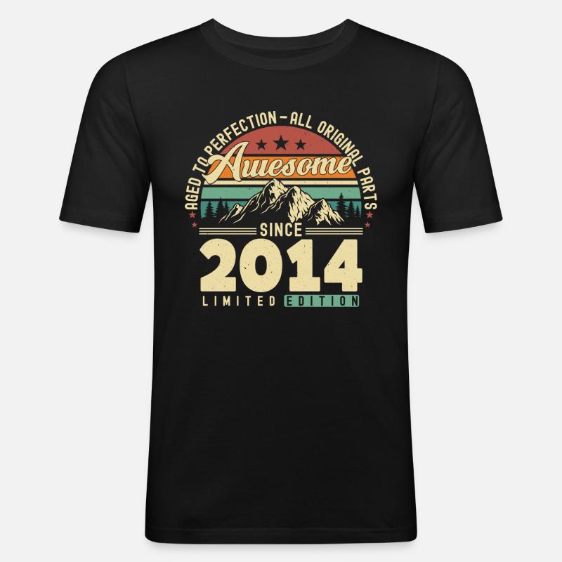 Großartig seit 2014 - Männer Slim Fit T-Shirt - Schwarz