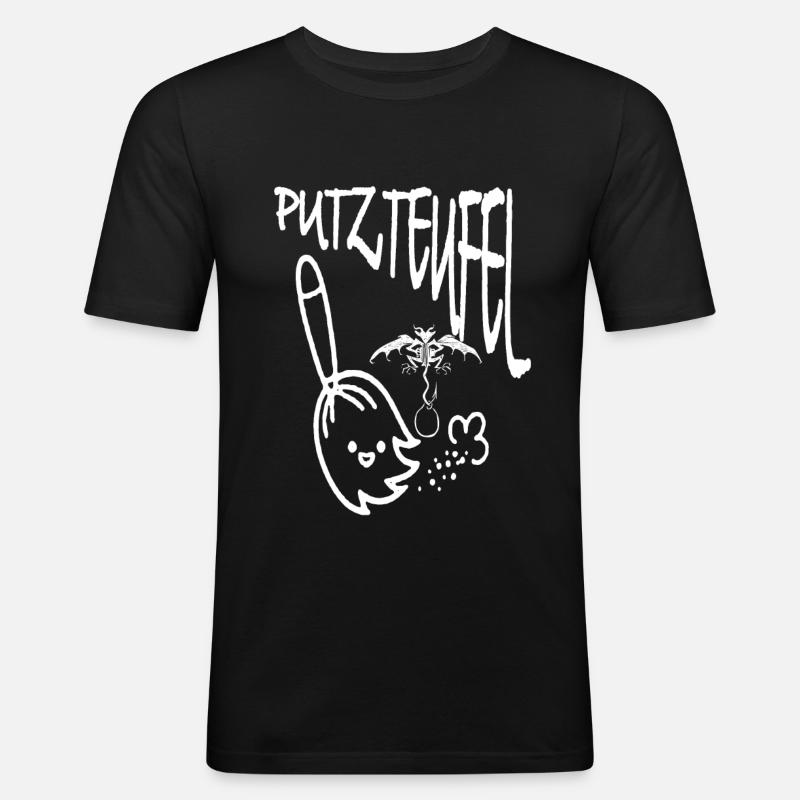 Putzteufel süß - Männer Slim Fit T-Shirt - Schwarz