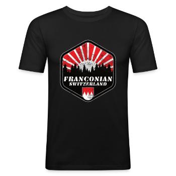 Fränkische Schweiz Geschenkidee Franke Oberfranken - Männer Slim Fit T-Shirt - Schwarz - Vorne - Nik (191cm)