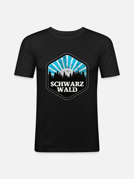 Schwarzwald Geschenkidee Urlaub Naturpark - Männer Slim Fit T-Shirt - Schwarz