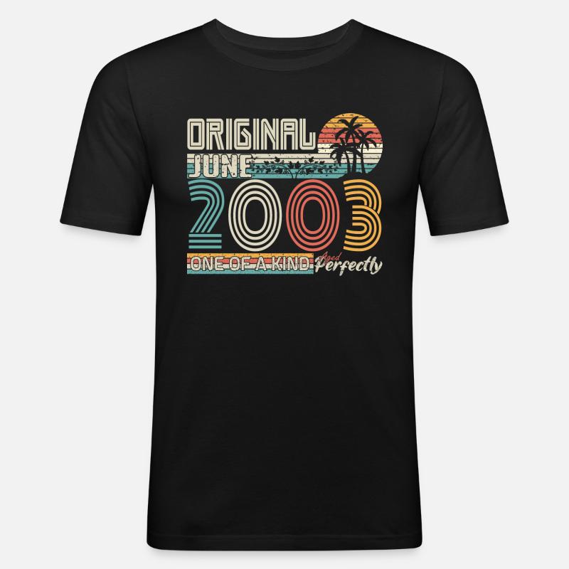 Juni 2003 Juni-Jubiläum Juni 2003 - Männer Slim Fit T-Shirt - Schwarz
