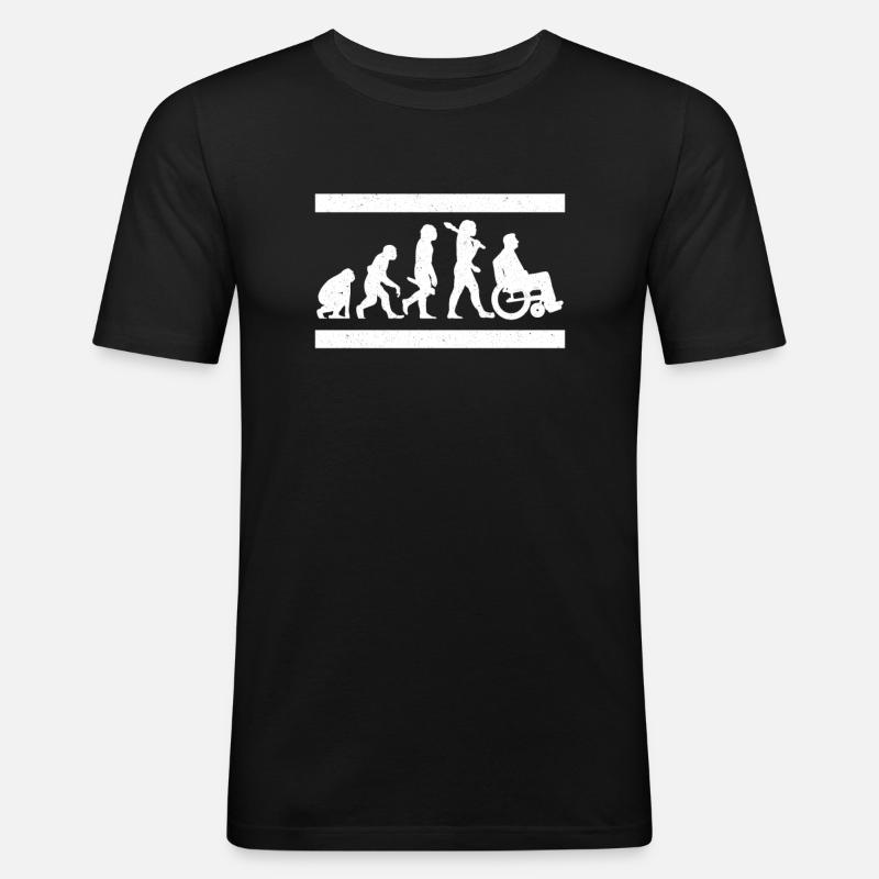 Disability PWD Wheelchair Evolution - Men's Slim Fit T-Shirt - black