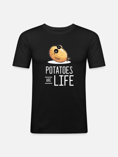 potato - Men's Slim Fit T-Shirt - black