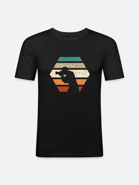 Fotograf Fotograf Fotograf - Männer Slim Fit T-Shirt - Schwarz