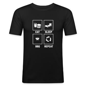 Grillen Grillmaster Grill-Grill - Männer Slim Fit T-Shirt - Schwarz - Vorne - Nik (191cm)