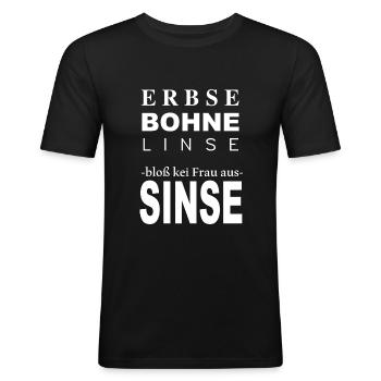 Sinsheim Erbse Bohne Linse - Männer Slim Fit T-Shirt - Schwarz - Vorne - Nik (191cm)