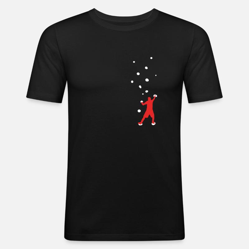 Bouldernder Felskletterer - Männer Slim Fit T-Shirt - Schwarz