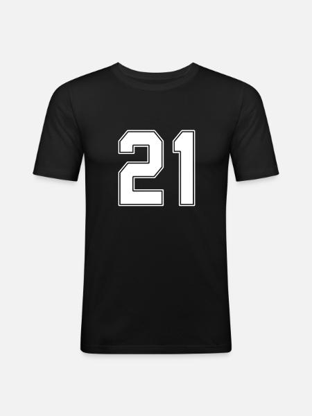 21 years jersey number 21 - Men's Slim Fit T-Shirt - black