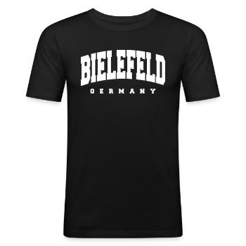 Bielefeld - Men's Slim Fit T-Shirt - black - Front - Nik (191cm)