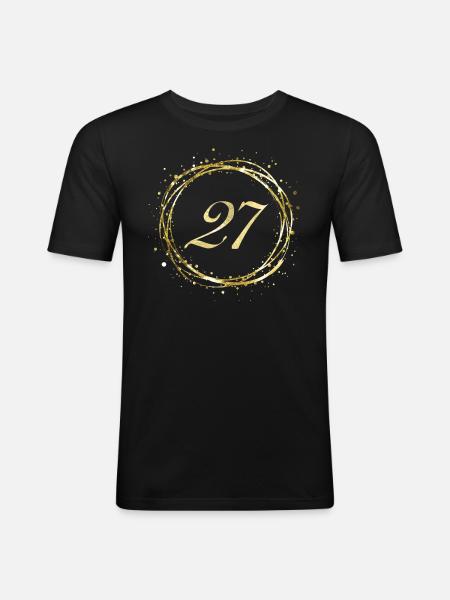 27 - Männer Slim Fit T-Shirt - Schwarz