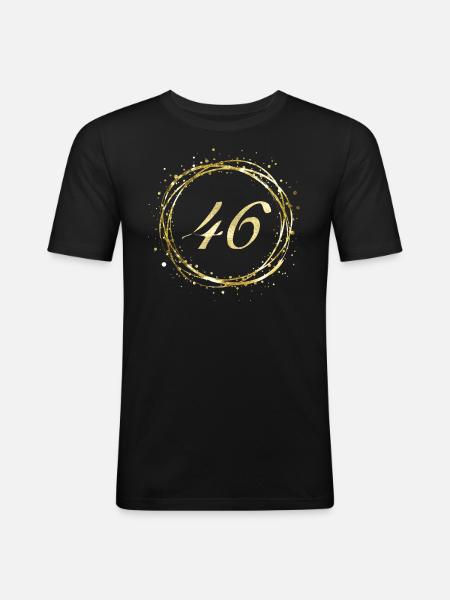 46 - Männer Slim Fit T-Shirt - Schwarz