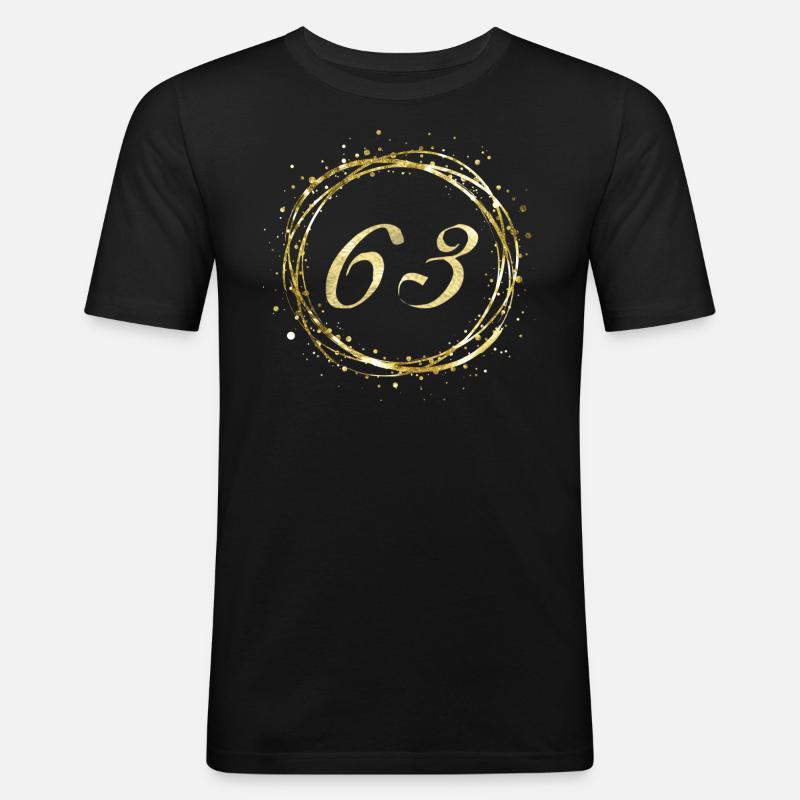 63 - Männer Slim Fit T-Shirt - Schwarz