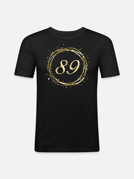 89 - Männer Slim Fit T-Shirt - Schwarz