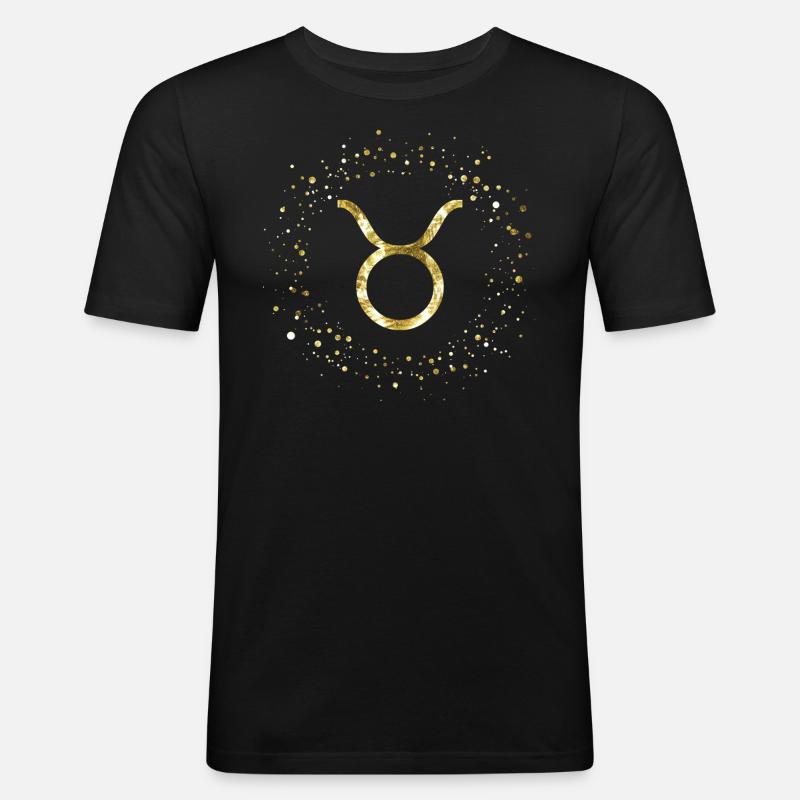 Stier Sternzeichen - Männer Slim Fit T-Shirt - Schwarz
