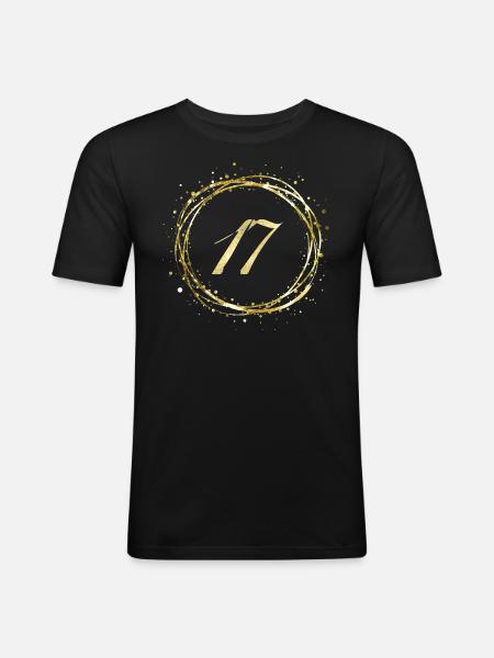 17 - Männer Slim Fit T-Shirt - Schwarz