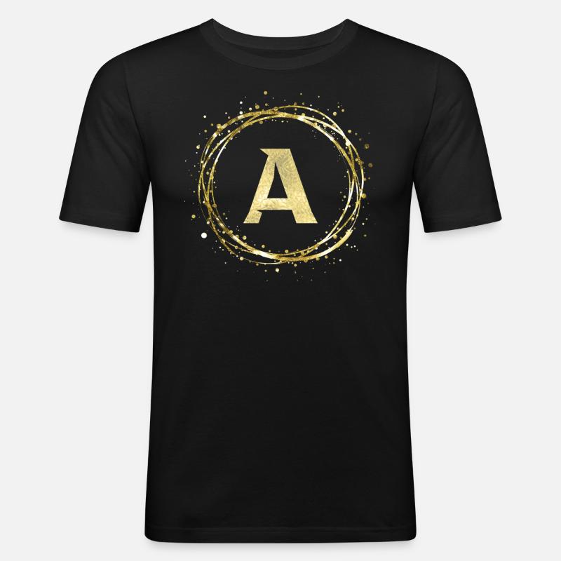 A - Männer Slim Fit T-Shirt - Schwarz
