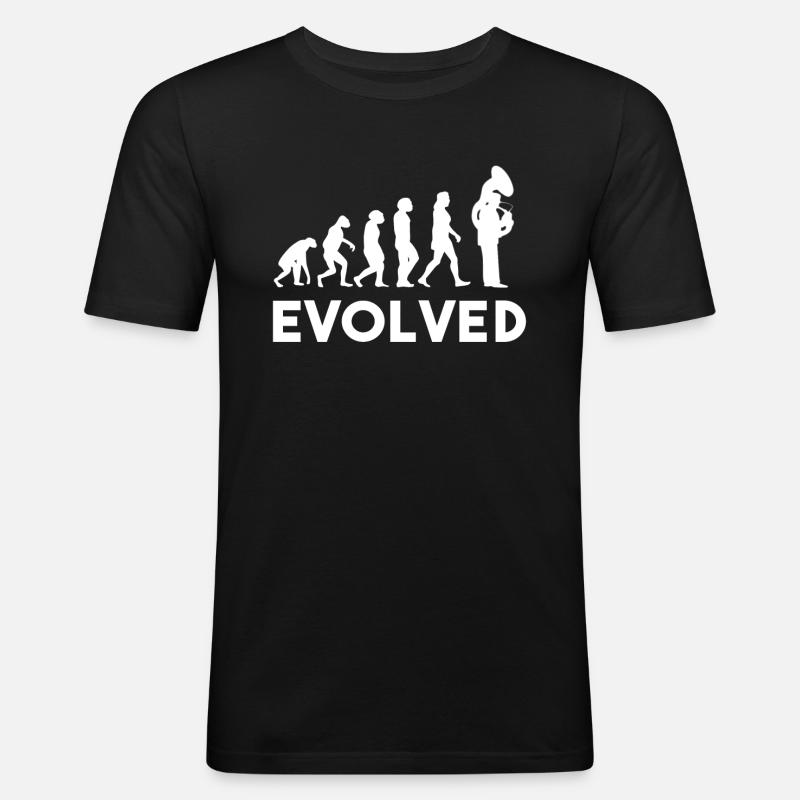 tuba evolution - Männer Slim Fit T-Shirt - Schwarz