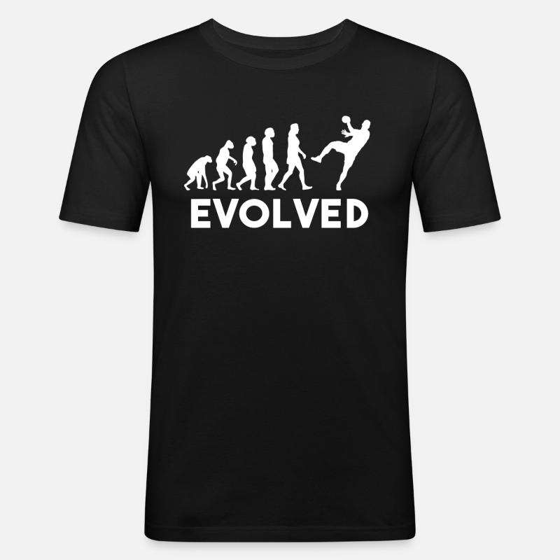 handball evolution - Männer Slim Fit T-Shirt - Schwarz