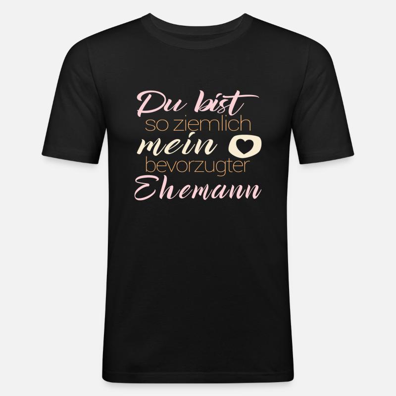 Bevorzugter Ehemann Valentinsgeschenk Frau - Männer Slim Fit T-Shirt - Schwarz