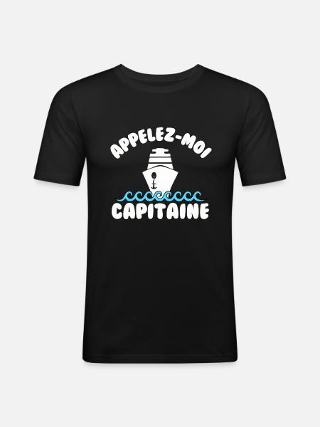 Appelez moi capitaine - T-shirt près du corps Homme - noir