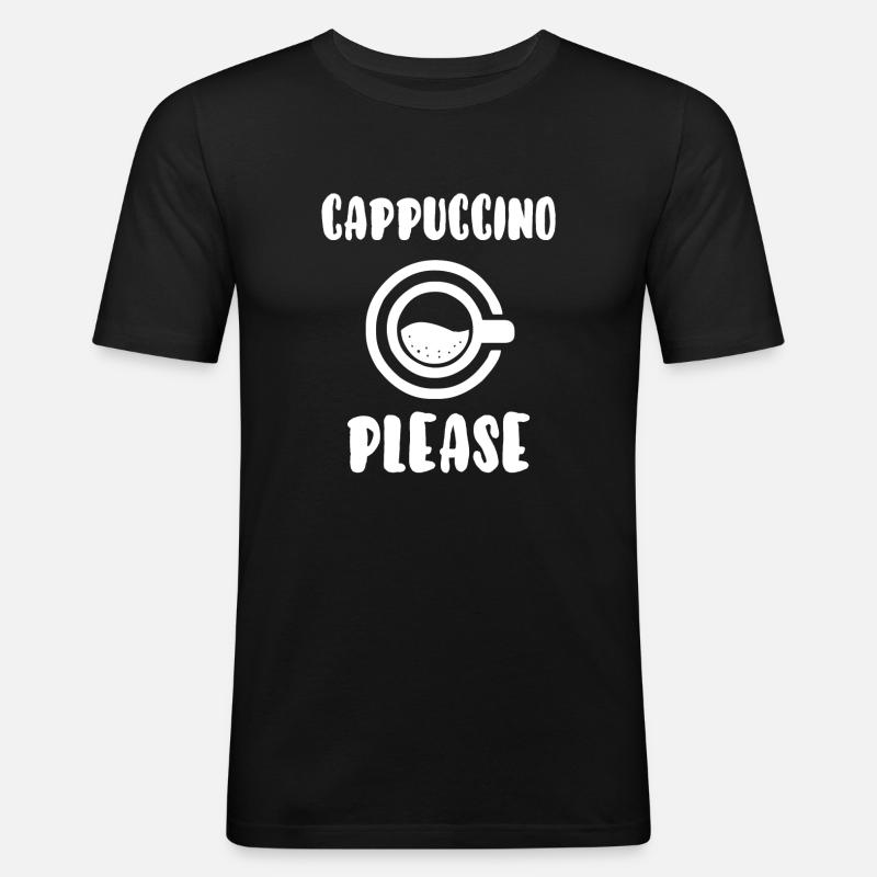 Kaffee bitte - Männer Slim Fit T-Shirt - Schwarz