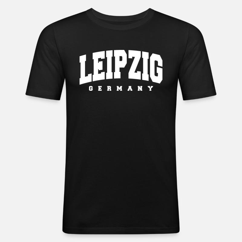Leipzig - Männer Slim Fit T-Shirt - Schwarz