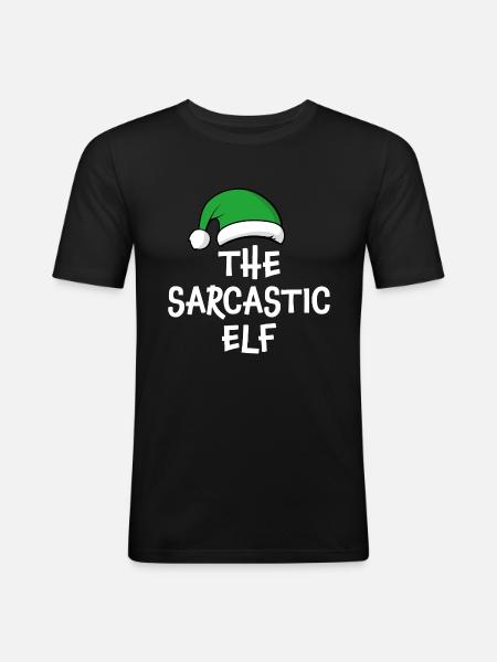 The Sarcastic Elf - Men's Slim Fit T-Shirt - black