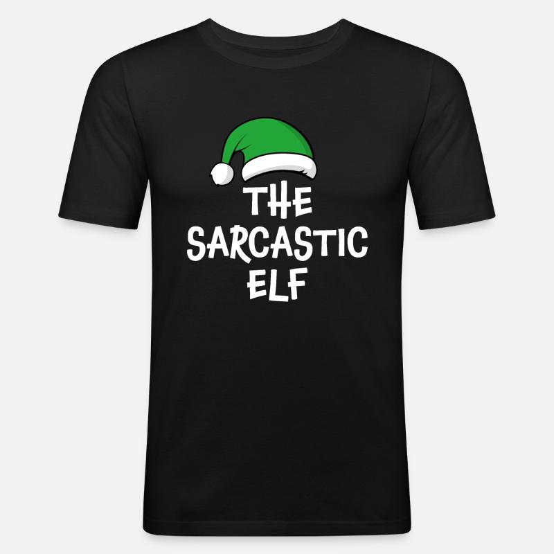 The Sarcastic Elf - Men's Slim Fit T-Shirt - black