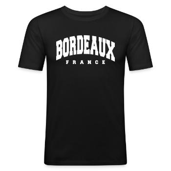 Bordeaux - Men's Slim Fit T-Shirt - black - Front - Nik (191cm)
