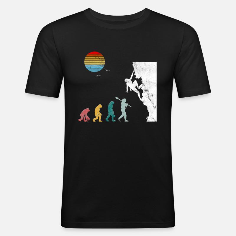 Bouldering evolution mountaineering - Men's Slim Fit T-Shirt - black