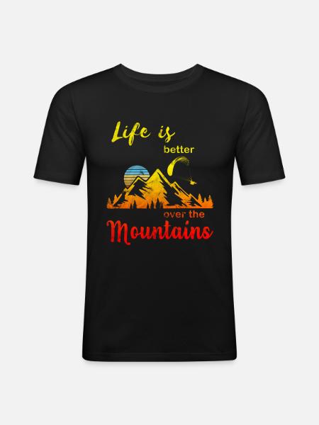 Paragliding paraglider - Men's Slim Fit T-Shirt - black