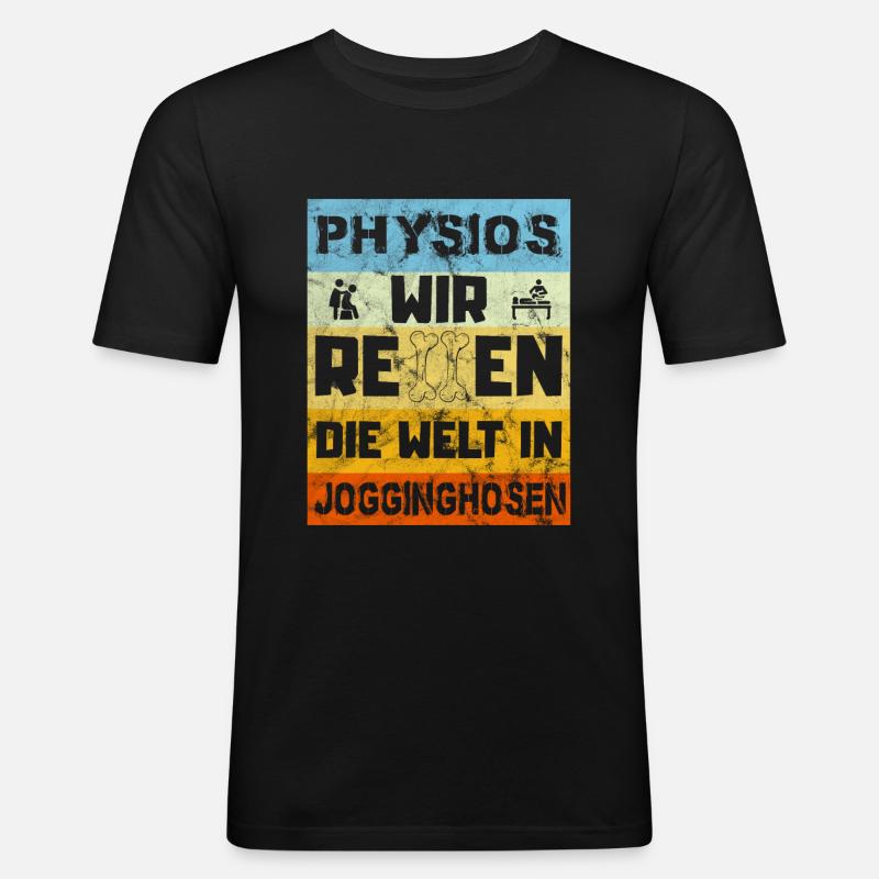 Physiotherapeut Geschenk - Männer Slim Fit T-Shirt - Schwarz