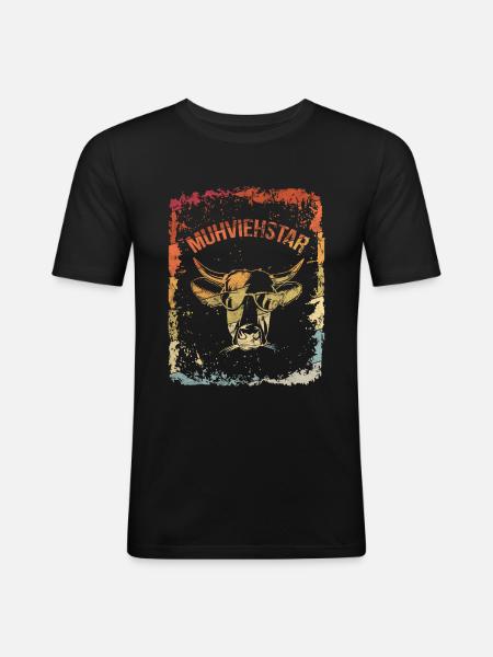 Muhviehstar - Männer Slim Fit T-Shirt - Schwarz