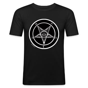 Sigil of Baphomet Satan - Men's Slim Fit T-Shirt - black - Front - Nik (191cm)