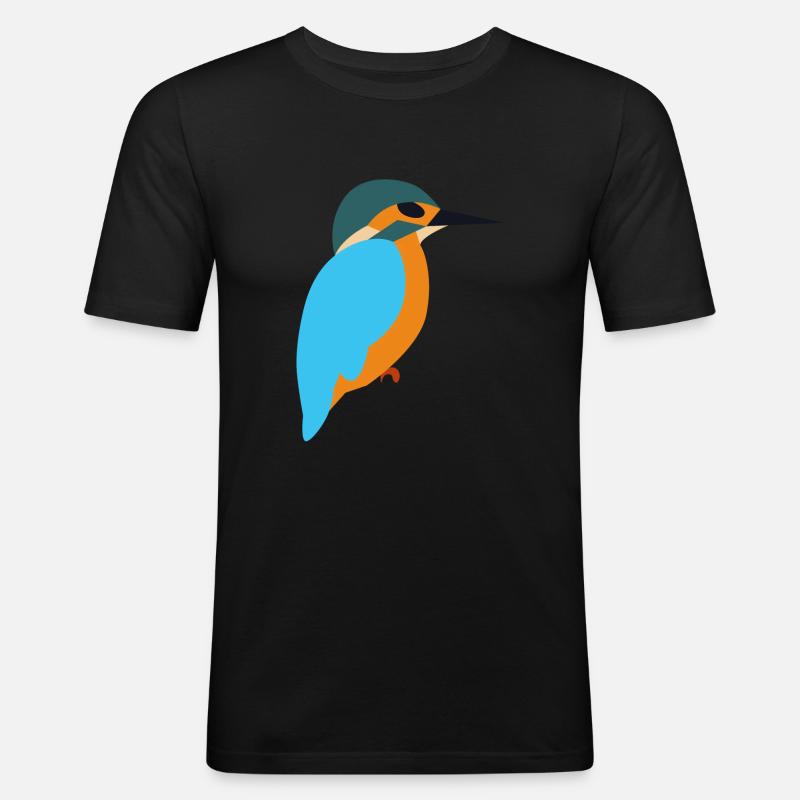 bunter Vogel - Männer Slim Fit T-Shirt - Schwarz