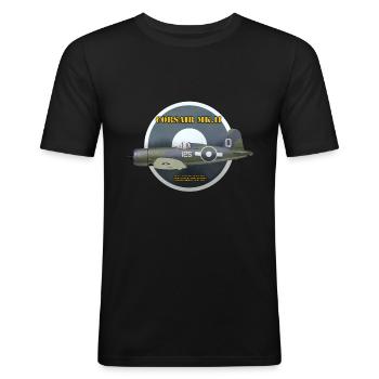 Corsair Mk.II, PS. Cole - T-shirt près du corps Homme - noir - Devant - Nik (191cm)
