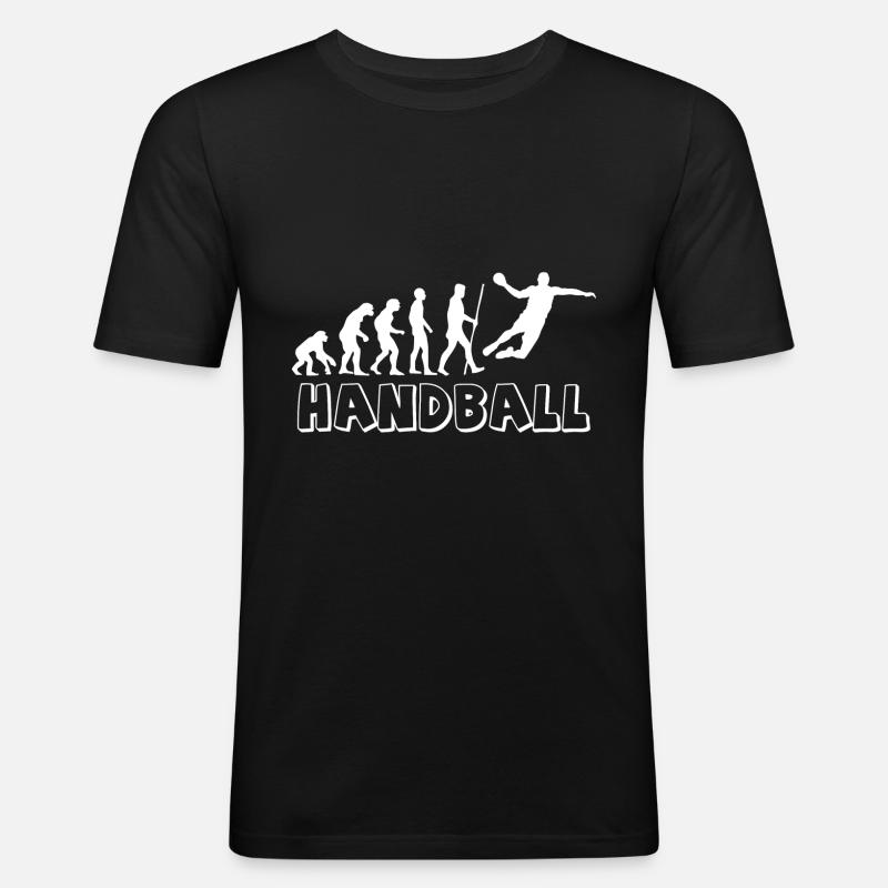 Handball Evolution - Männer Slim Fit T-Shirt - Schwarz
