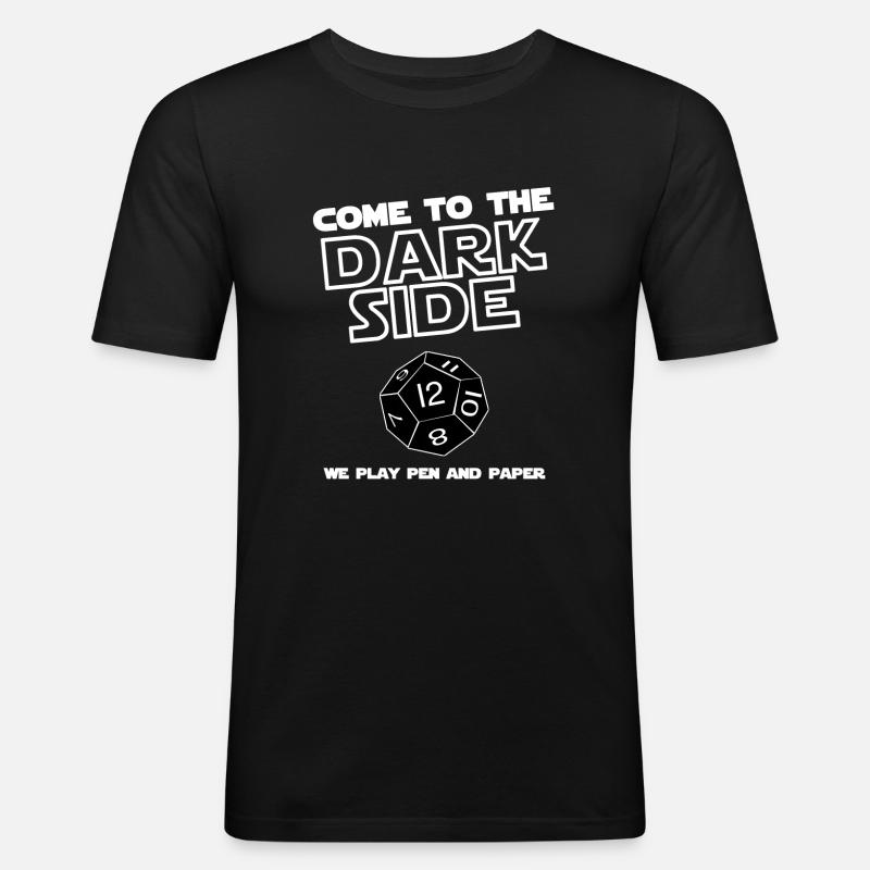 Darkside pen and paper - Männer Slim Fit T-Shirt - Schwarz